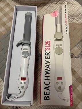 The Beachwaver Co. S1.25 Ceramic Rotating Curling Iron in White and Gray